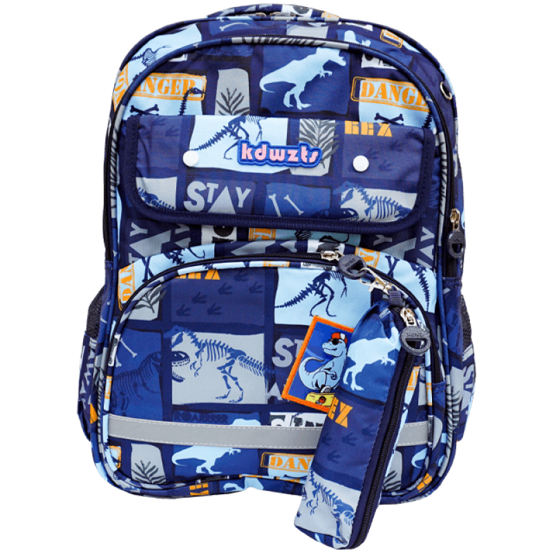 Rucsac scolar cu 2 compartimente si penar Dinozaur 45x31x14 cm
